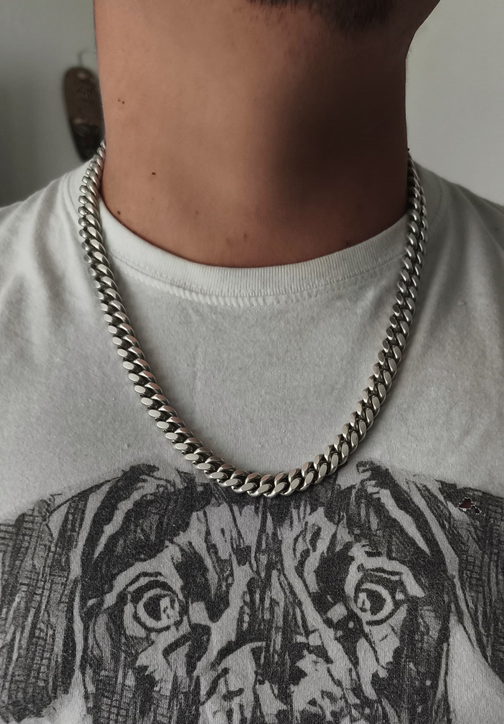 Cadena cubana de plata